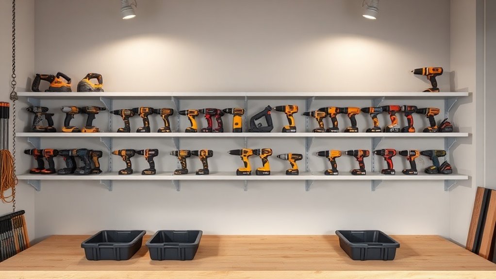 organized power tool storage